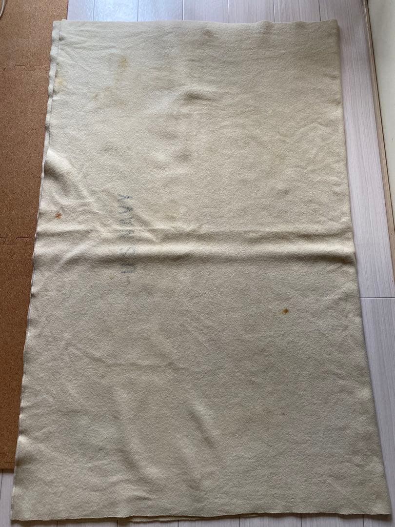 us navy 40s 40年代　海軍　ウールブランケット　ラグ　アイボリー