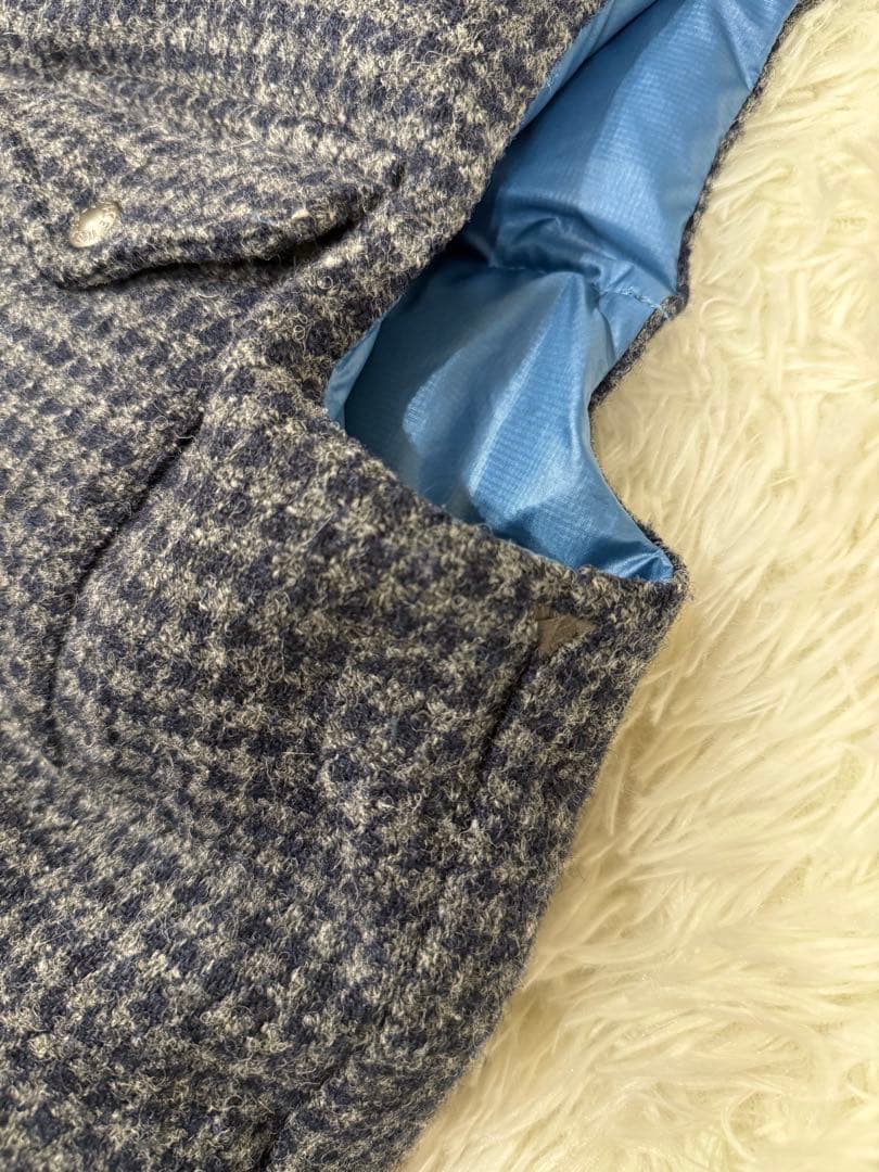 ナナミカ別注　ノースフェイス×ハリスツイード ダウンベスト M 千鳥格子柄