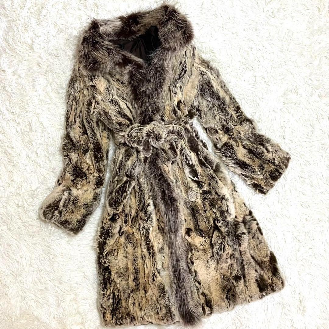 【極美品】YEVS SALOMON 最高級　ブルーフォックス　ロングコート　40