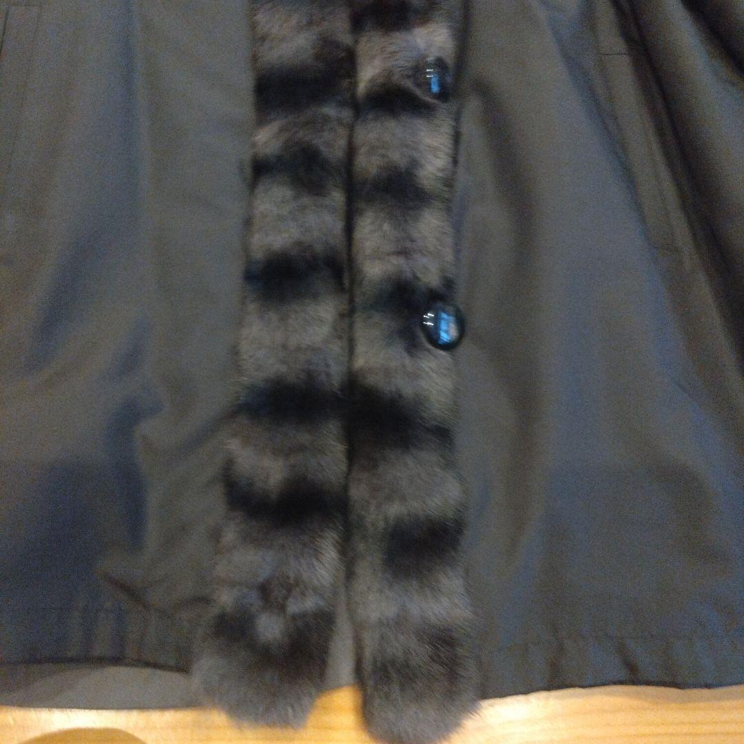 シルク100% 　リアルファー(リス)　リバーシブルコート　毛皮コート