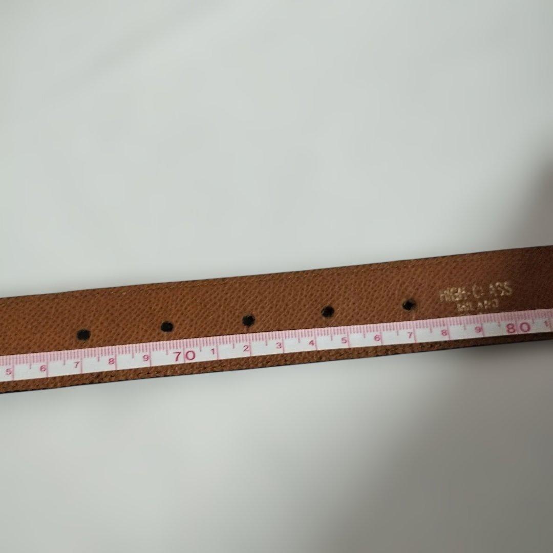 HIGH-CLASS レザー ベルトセット ホワイト ブラック 袋付