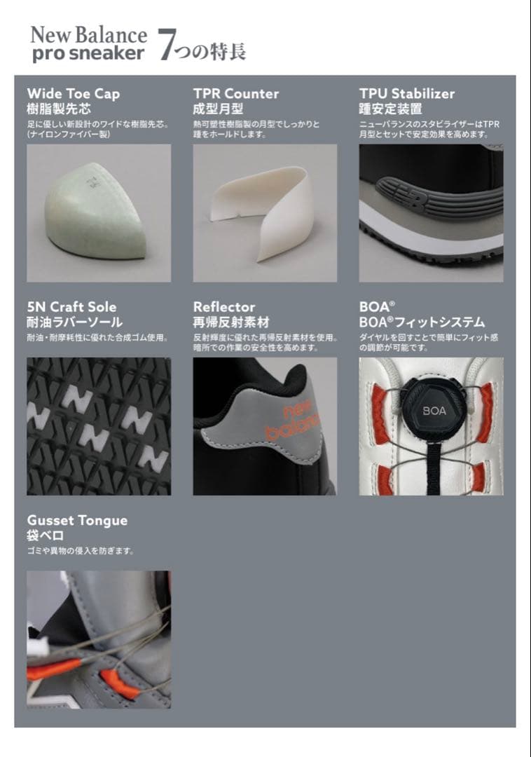 newbalance　安全靴　BOSTON　ボストン　BOAシステム　27cm