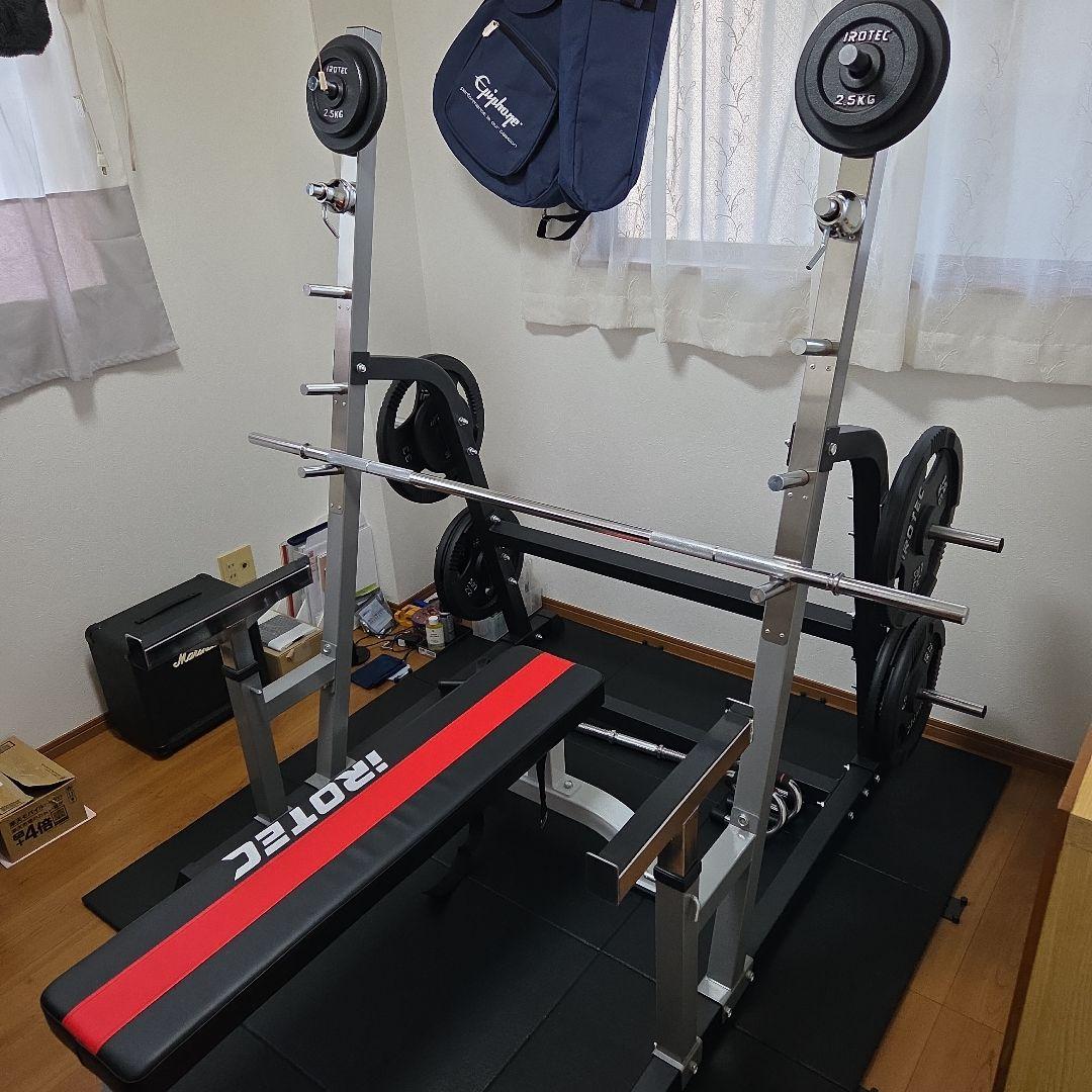 NEWパワースクワットラックV2 バーベル58.5kgセット(引き取り限定)