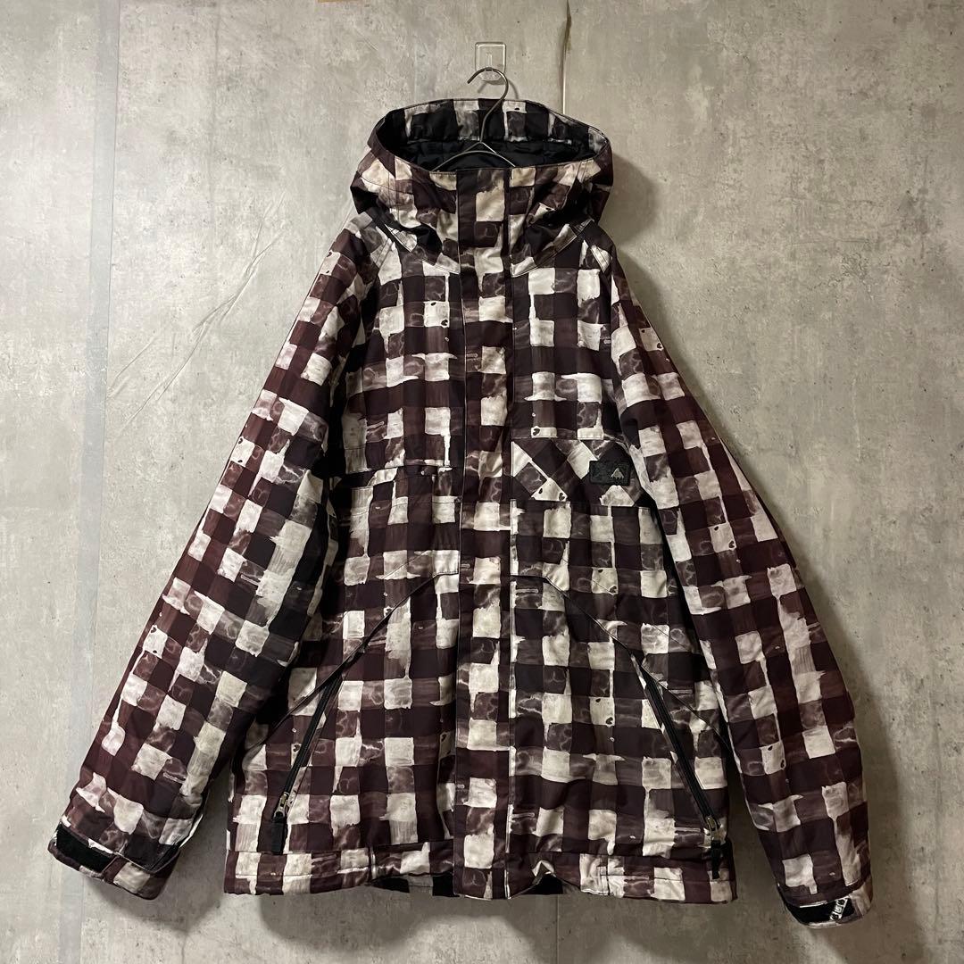 Burtonバートンスキーウェアスノーボードジャケットパーカーフード付チェック柄
