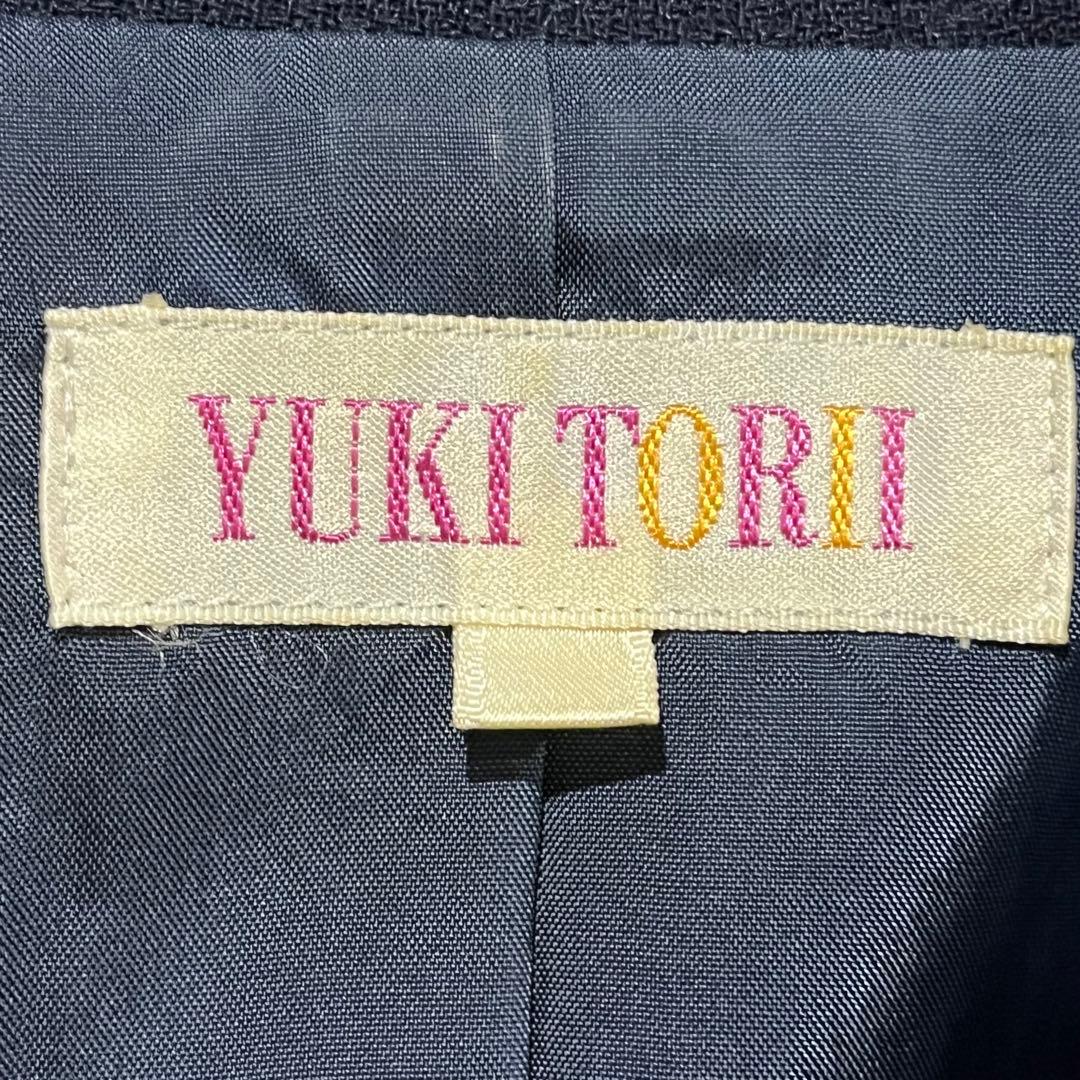 新品✴︎ユキトリイ　スーツ　高級フォーマル　9号　セットアップ　濃紺ネイビー