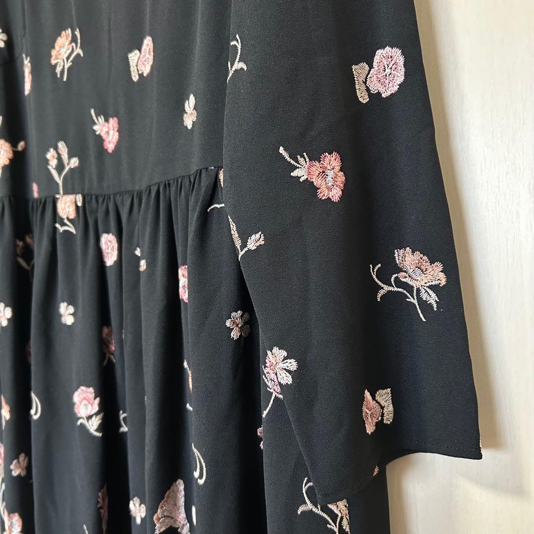 21AW♡グレースコンチネンタル サラサフラワー刺繍ワンピース 36 上品