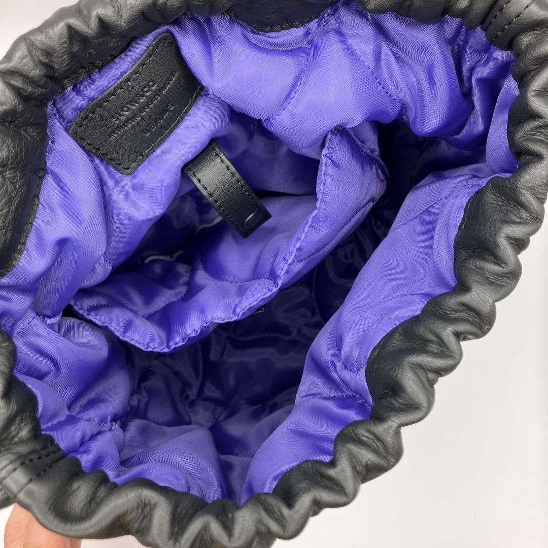 ☆希少美品☆ SLOW＆CO BEAMS 巾着バッグ 極美品 レザー 牛革