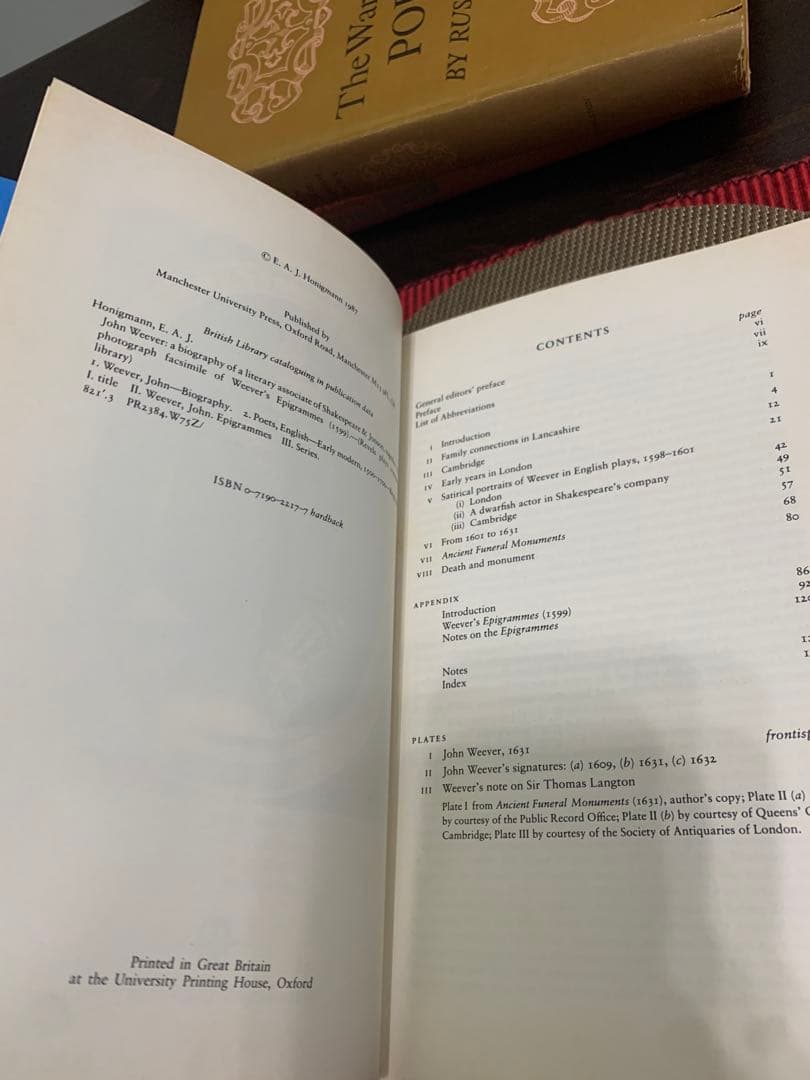 希少　John Weever - E.A.J. Honigmann