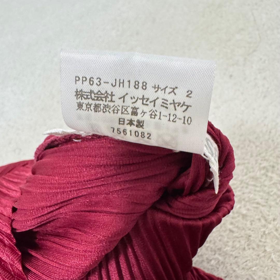 極美品✨PLEATS PLEASE ロングワンピース　ワインレッド　フレア