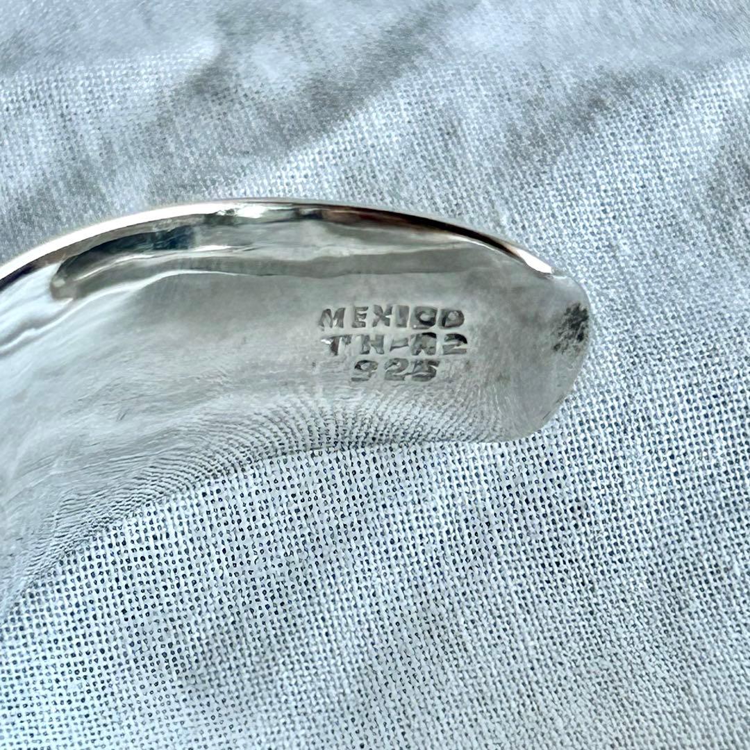 メキシカンジュエリー　ヴィンテージ　バングル　ボーンカフMEXICO刻印あり