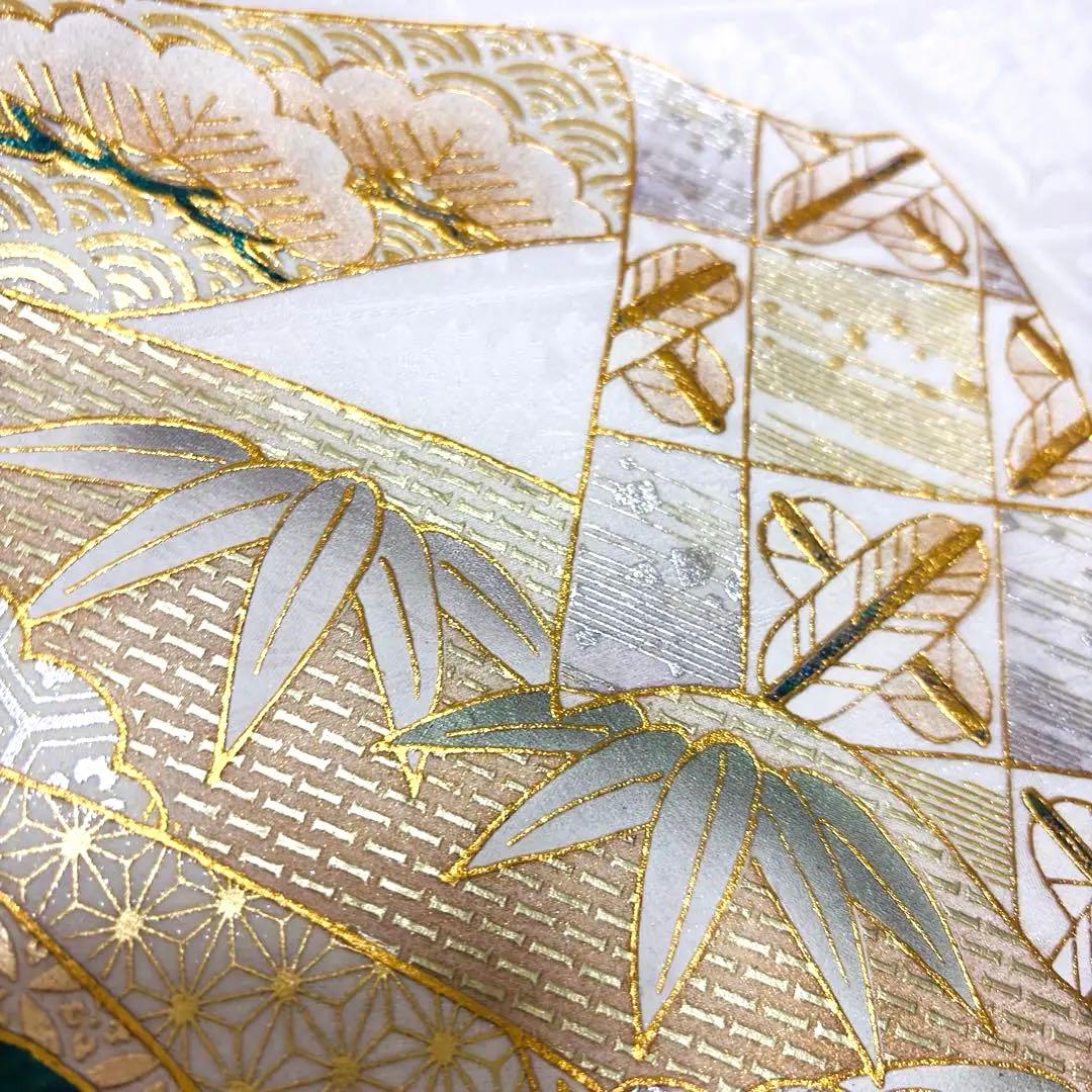 新作❗️【新品/日本製】白 手箔染め お宮参り産着 男の子 熨斗柄