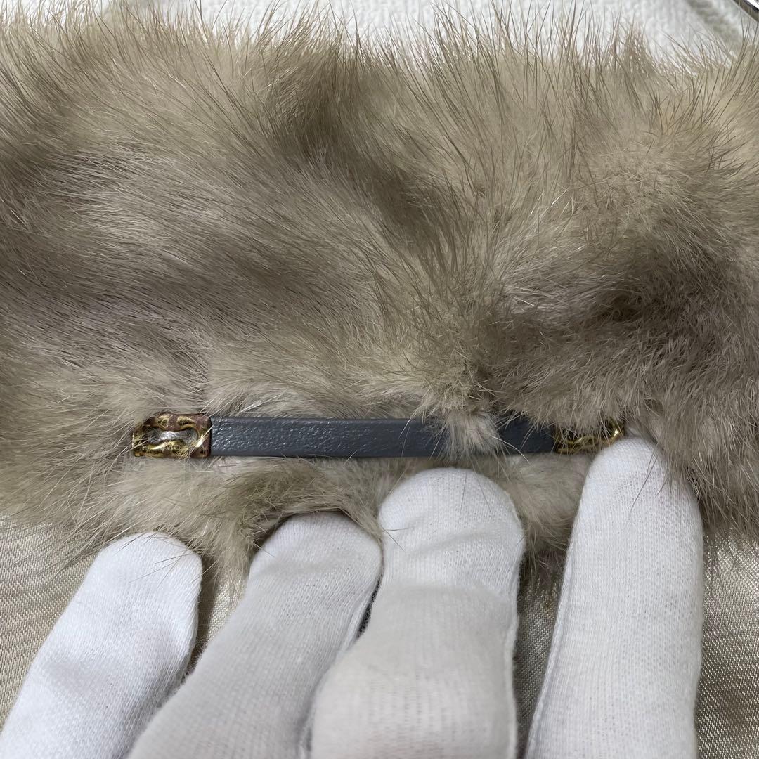 【美品】 リアルファージャケット アウター ミンク ホワイト系 毛皮 9号