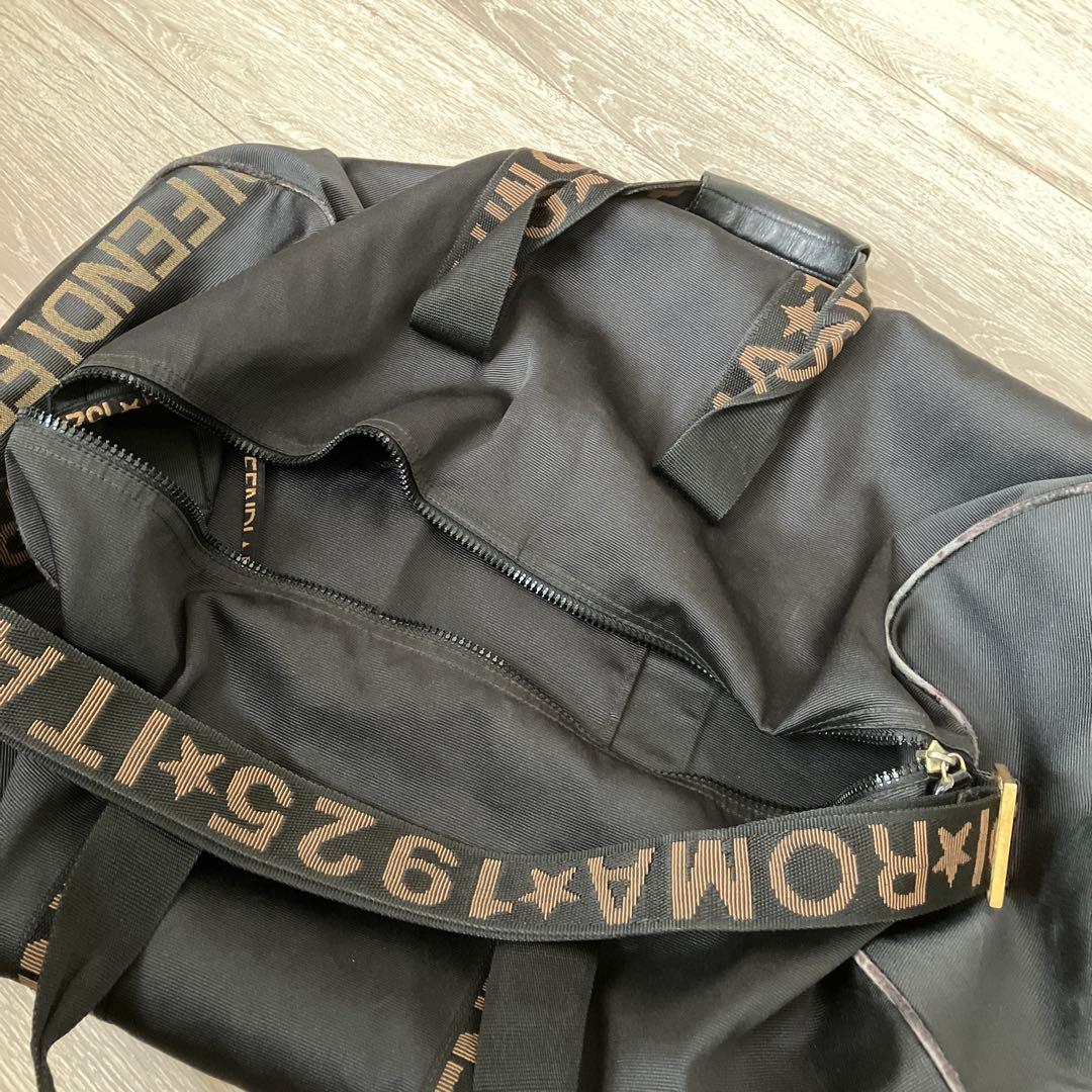FENDI ナイロン生地 2way ボストンバッグ ドラムバッグ ブラック
