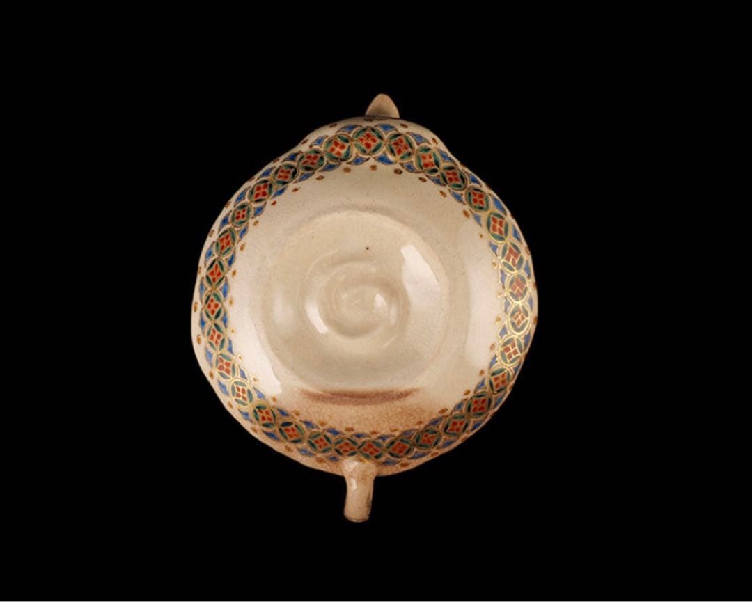 栗田焼　錦光山宗兵衛 錦光山　蓮摘み　急須　煎茶器