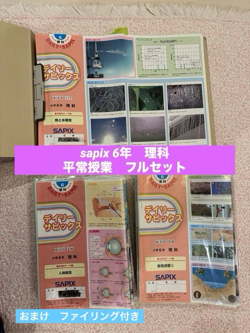 Sapixサピックス 6年 理科テキスト フルセット