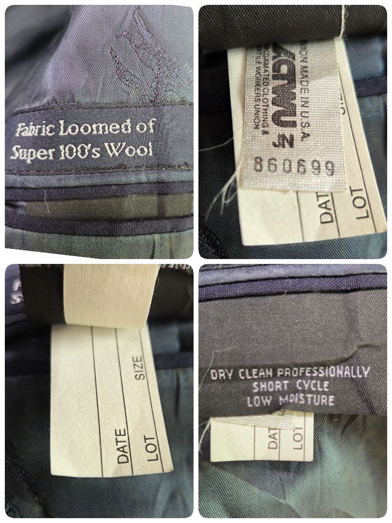 美品 バーバリー ダブル 紺ブレ 金ボタン サイズXL相当 ダークネイビー