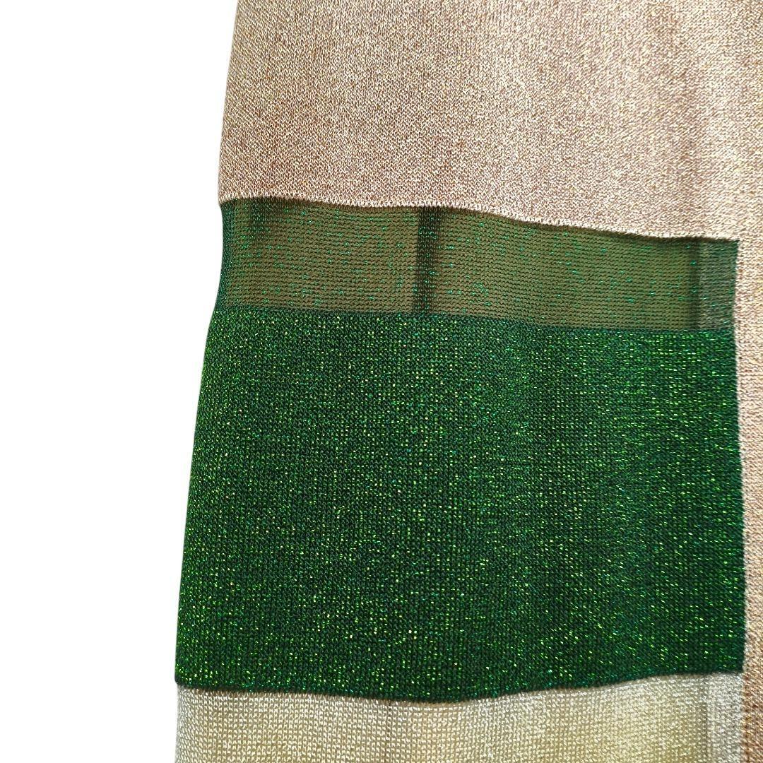 美品 ミッソーニ サマーニット マキシ丈 ワンピース ドレス ラメ ノースリーブ