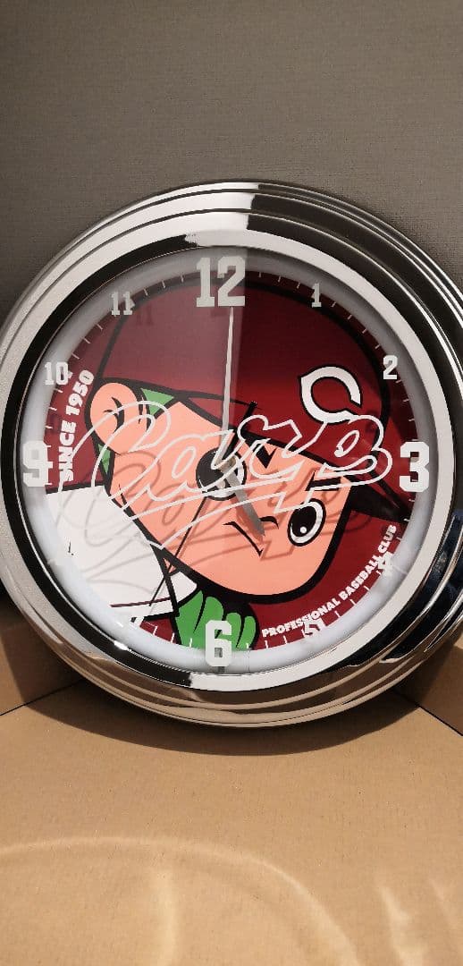 広島カープ 公式グッズ 2025 LEDネオンクロック 壁掛時計