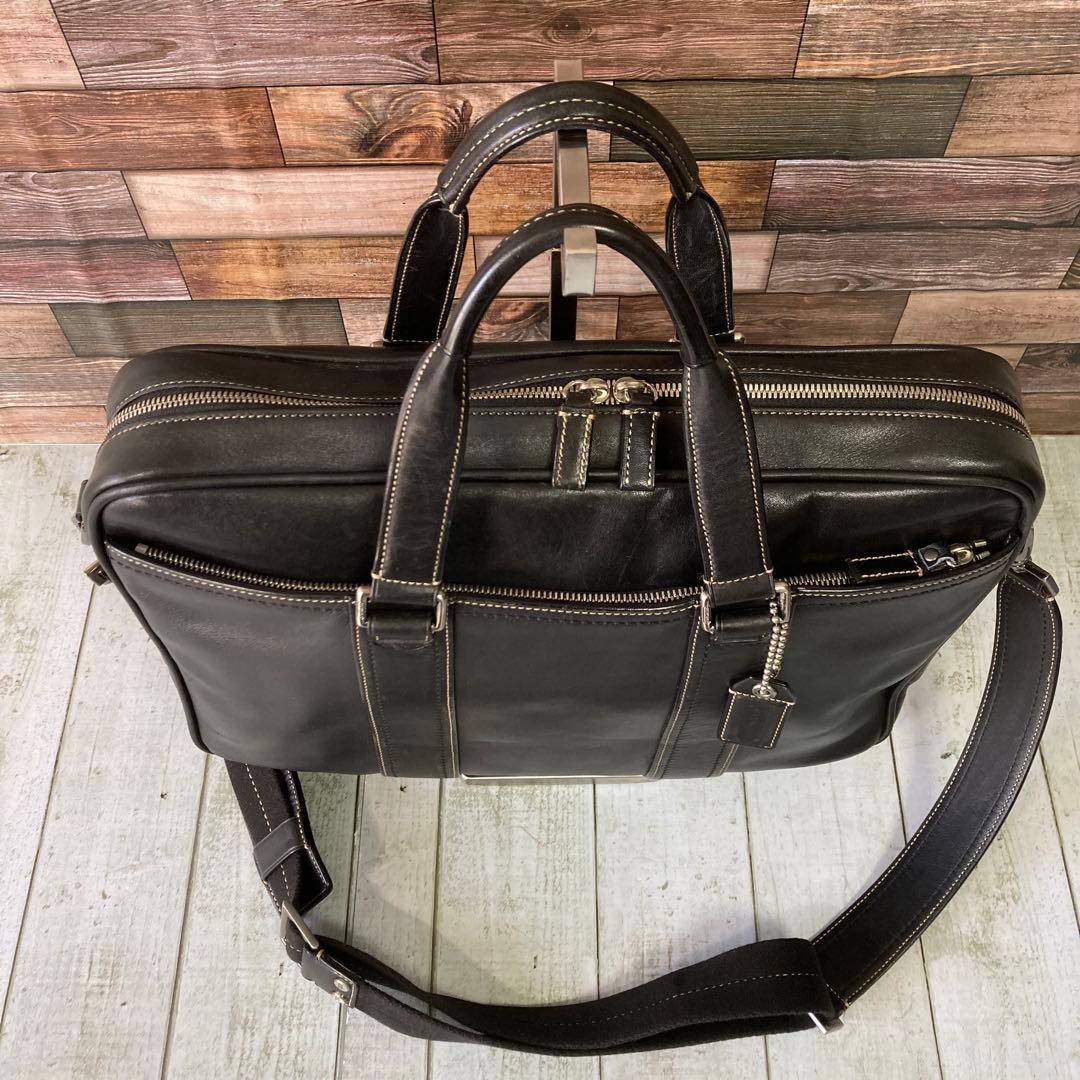 コーチ　COACH　ビジネスバック　2way オールレザー　ブラック　A4可　黒