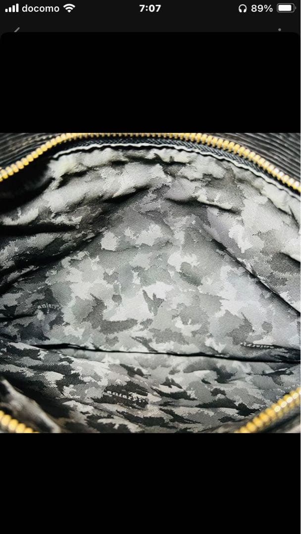 【山崎パンさま用】アニアリブリーフケースウェーブレザー　クロシェット　ブラック