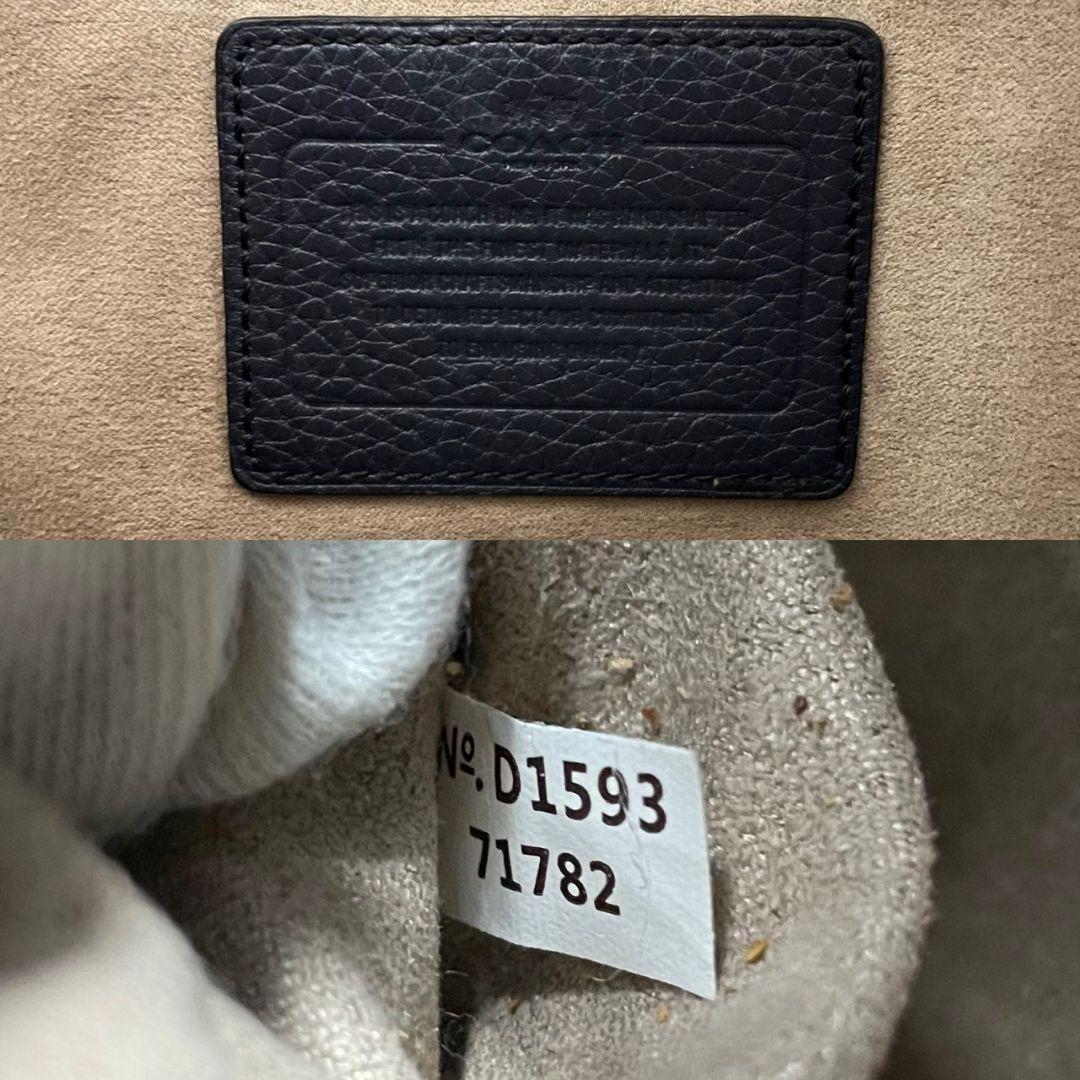 極美品 コーチ メトロポリタン 2way ビジネスバッグ A4可 レザー 紺