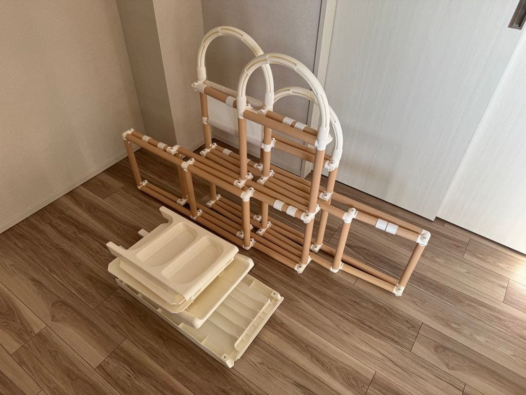 野中製作所　折りたたみ可、室内ジャングルジムとすべり台　ナチュラル