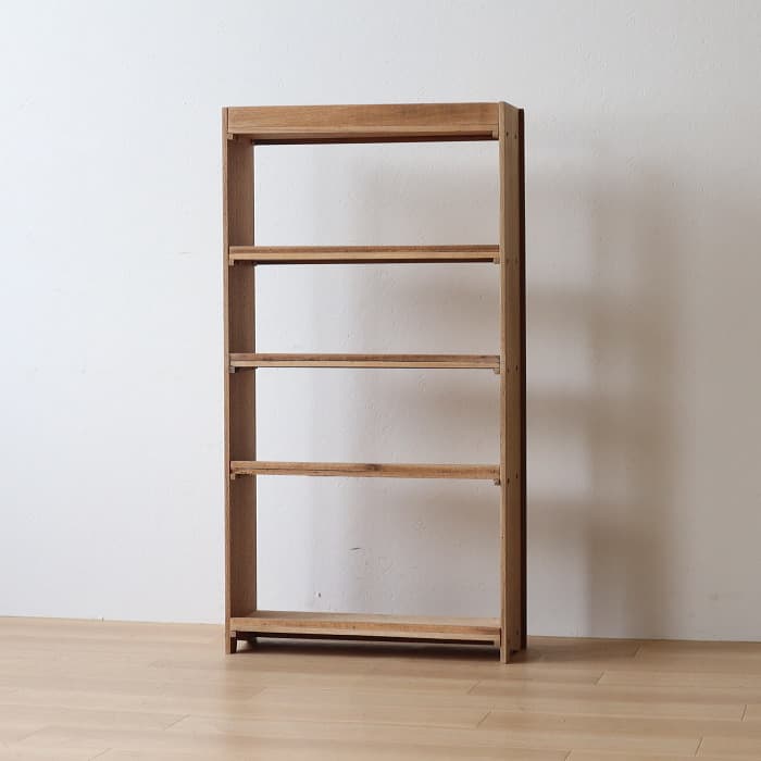 アンティーク 本棚 書棚 無垢材 無塗装 ラワン 古家具 昭和レトロ