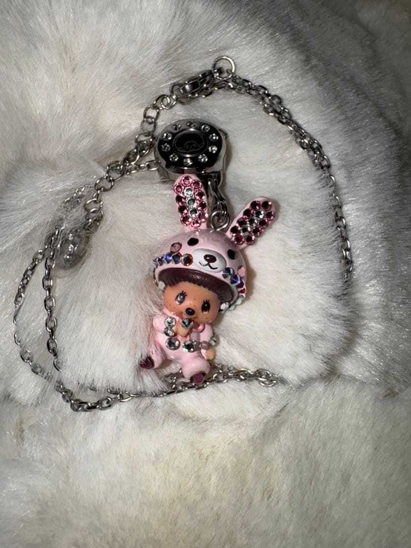 スワロフスキー　うさぎ　ピンク　モンチッチ　ネックレス セット　海外限定
