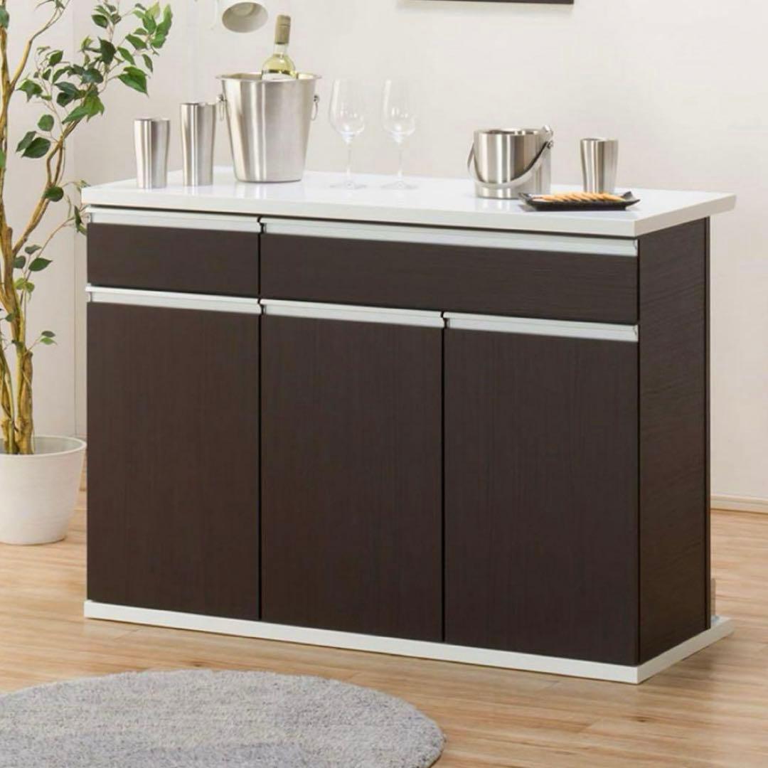 【値下げ】【送料込】　ニトリ　バーカウンターマルチ2 120cm ダークブラウン