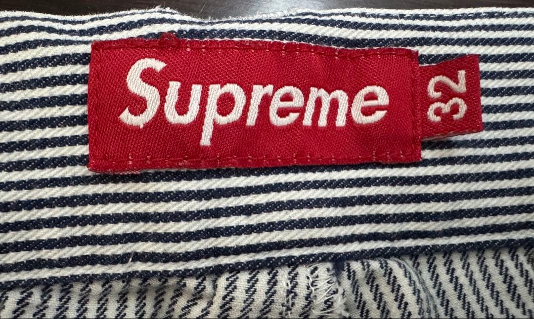supreme シュプリーム ヒッコリー ストライプ ワークパンツ 32