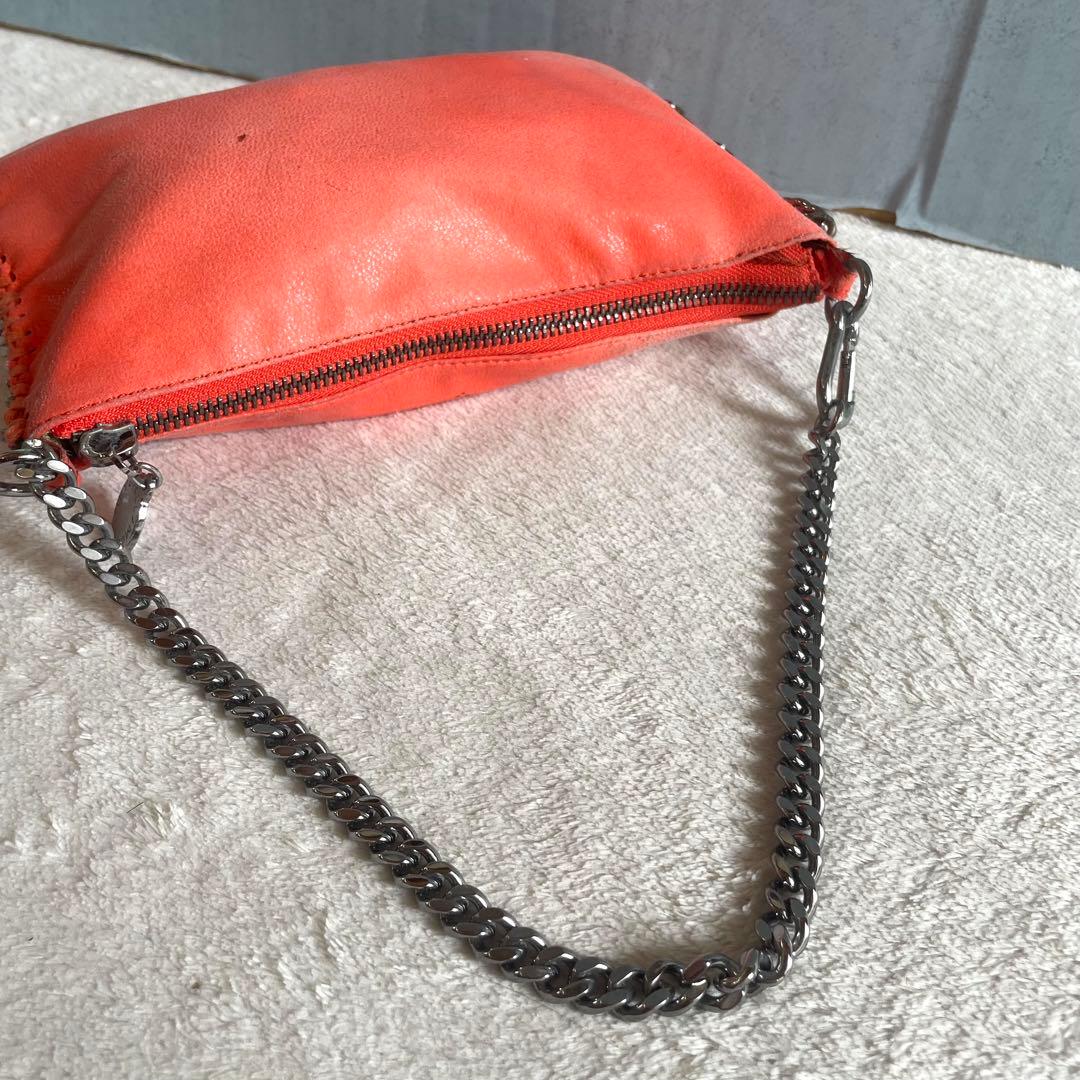 【希少色】 ステラマッカートニー クラッチバッグ ファラベラ オレンジ チェーン
