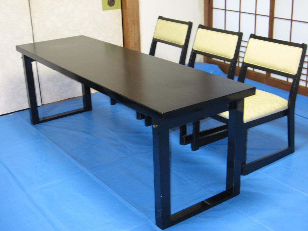 満月さん専用 低座椅子 古紋(未使用品)12脚 黒木目和机 4台 セット