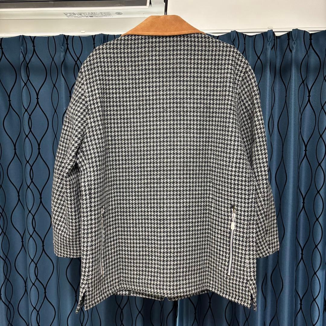 エトロ 千鳥柄 ジップアップジャケット ウール スエード