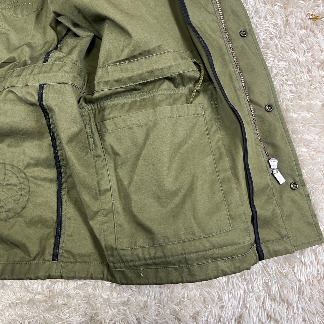 ルシアンペラフィネ スカルワッペン フード付き ミリタリージャケット コート L