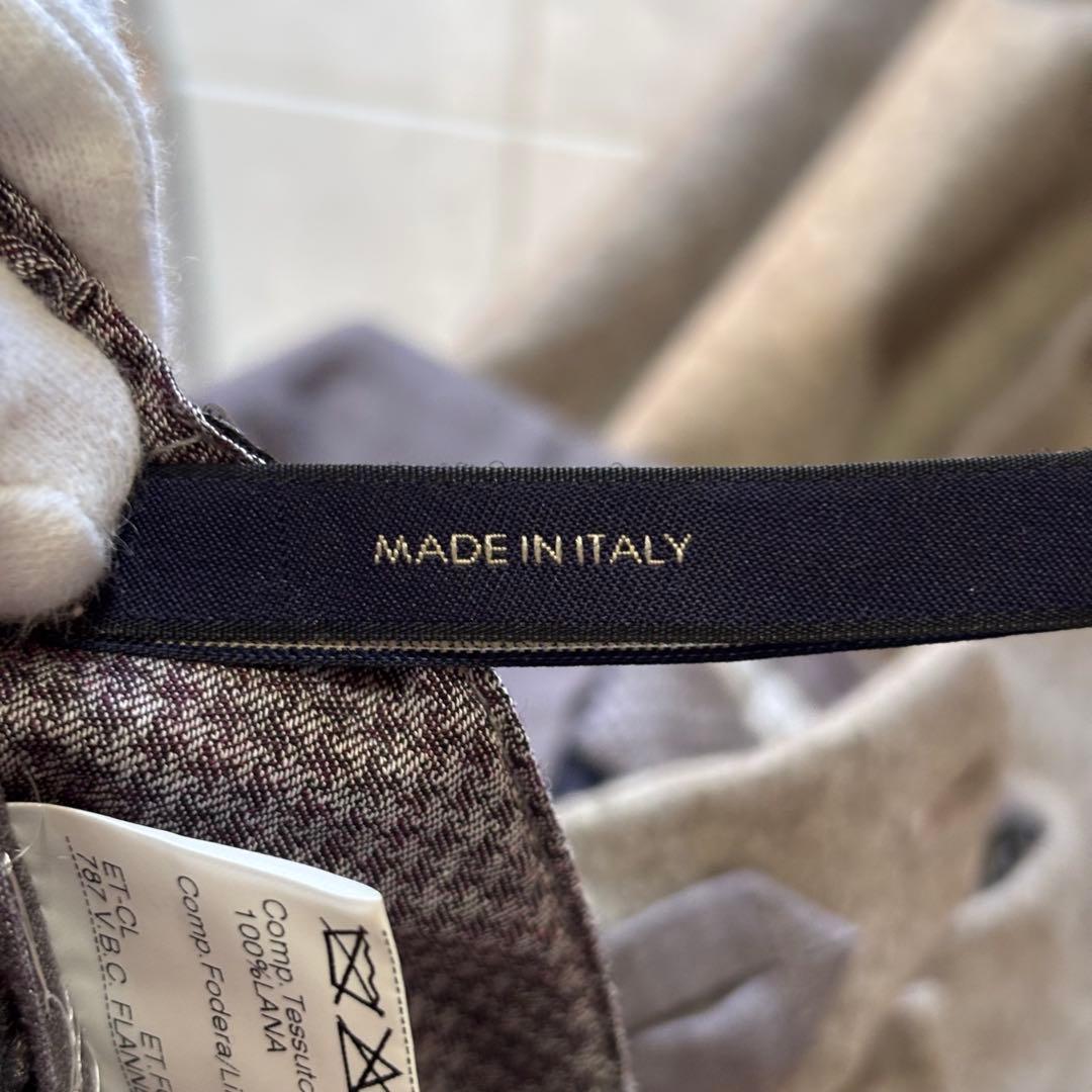 【極美品】GERMANO カノニコ ウールフラノサイドアジャスターパンツ 44