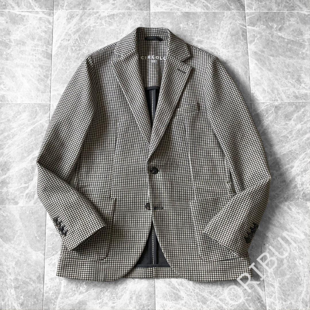 Circolo カシミアタッチ シェパードチェックコットンジャージー ジャケット