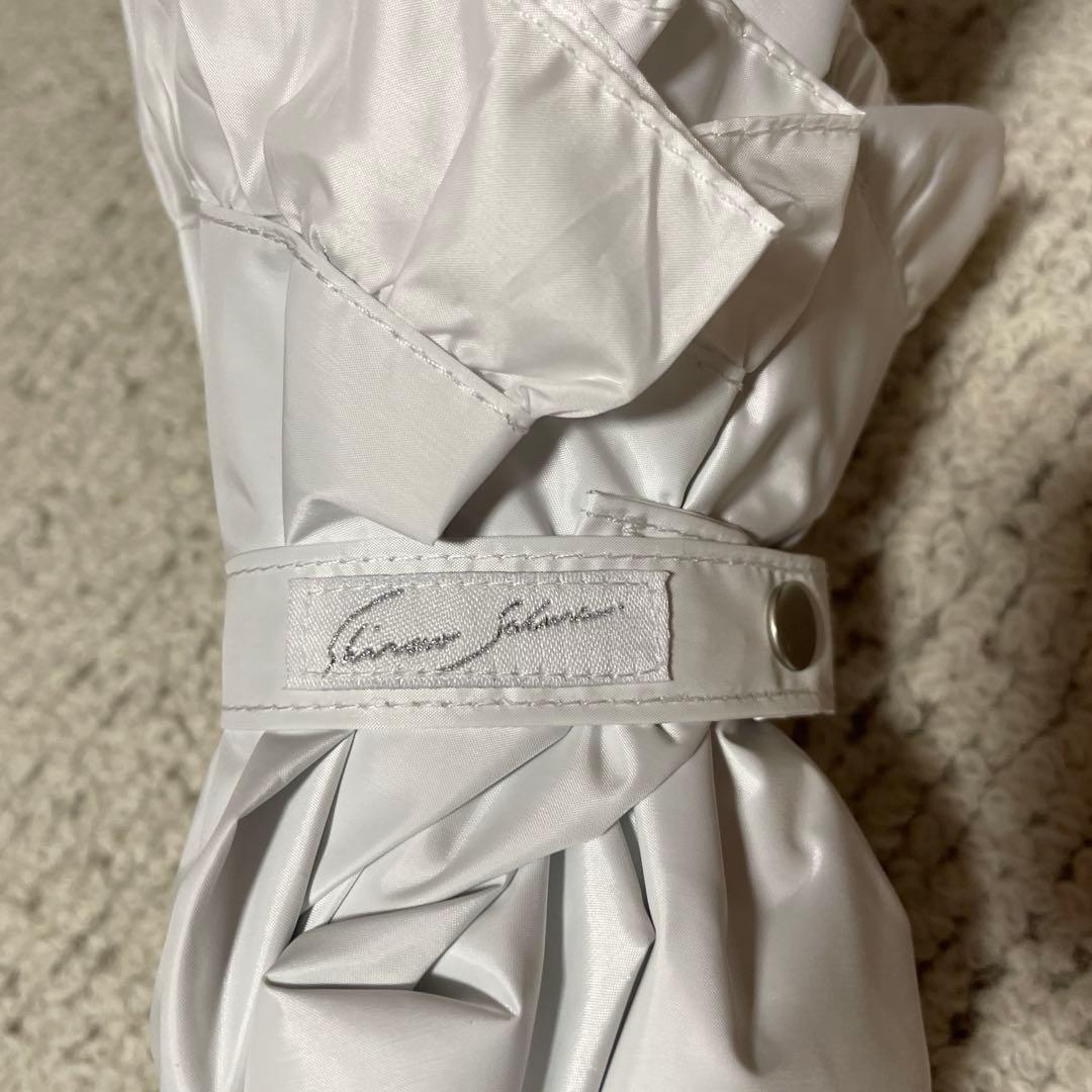 シロノサクラ 日傘 新品未使用 折りたたみ フリル ホワイト 晴雨兼用