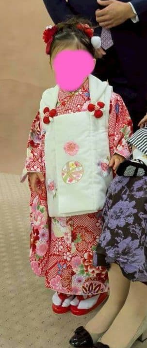 即日・翌日発送/七五三 3歳 女の子/着物/被布/花ひめ8点セット/ 赤白ピンク