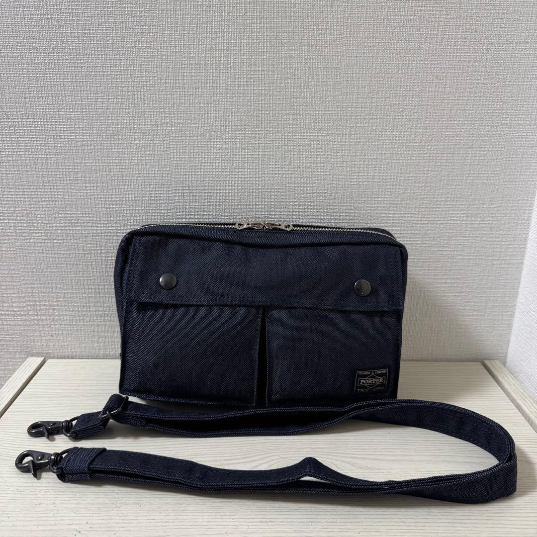 新品同様 ポーター スモーキー　ネイビー 2way ショルダーバッグ　06369
