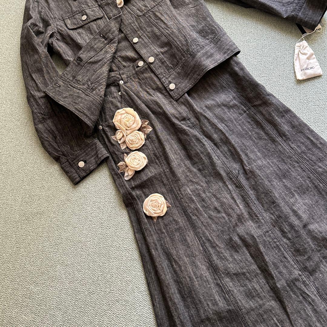 【再値下げ】新品 インゲボルグ INGEBORG 薔薇 デニムGジャン