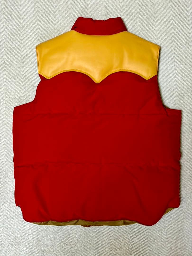 Sugar Cane レザーヨーク ダウンベスト M 赤 シュガーケーン