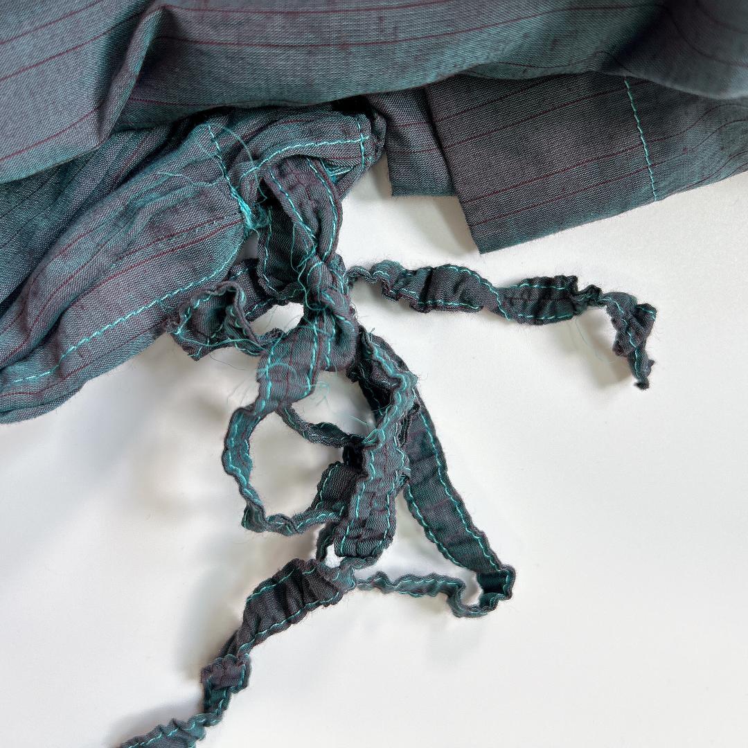 me ISSEY MIYAKE ガウチョパンツ 緑系 膝下 プリーツ加工 F