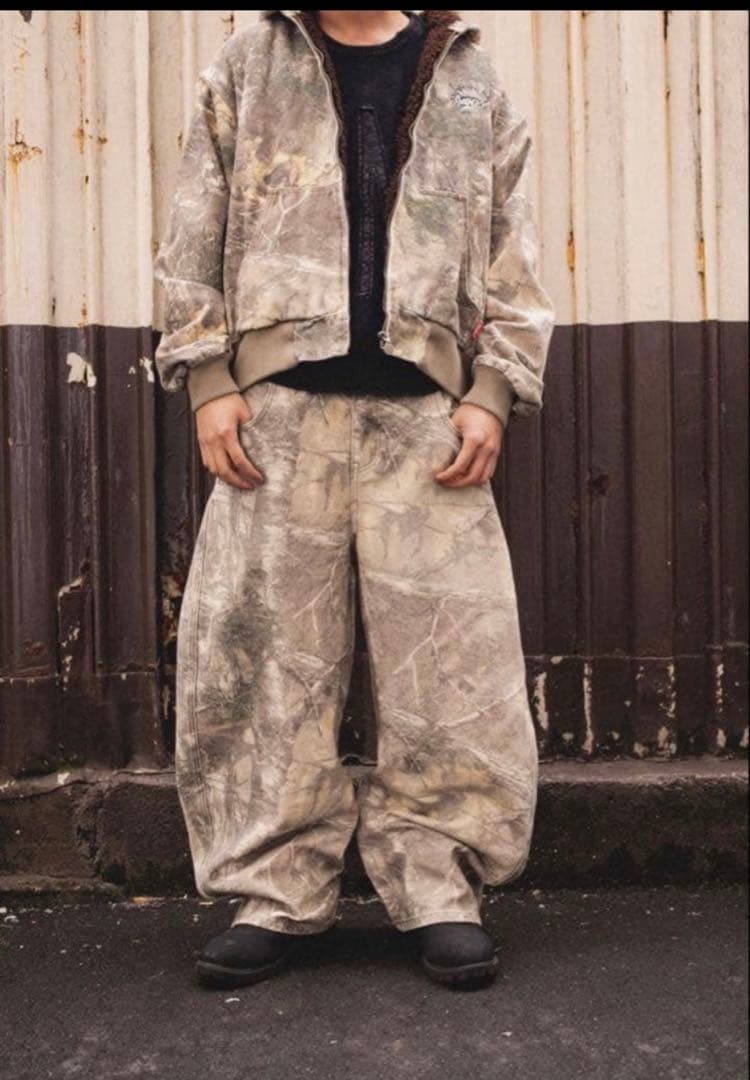 9090リアルツリーワイドデニム　カーブパンツ