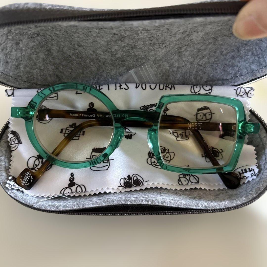 リュネットジュラ　丸四角メガネ　美品