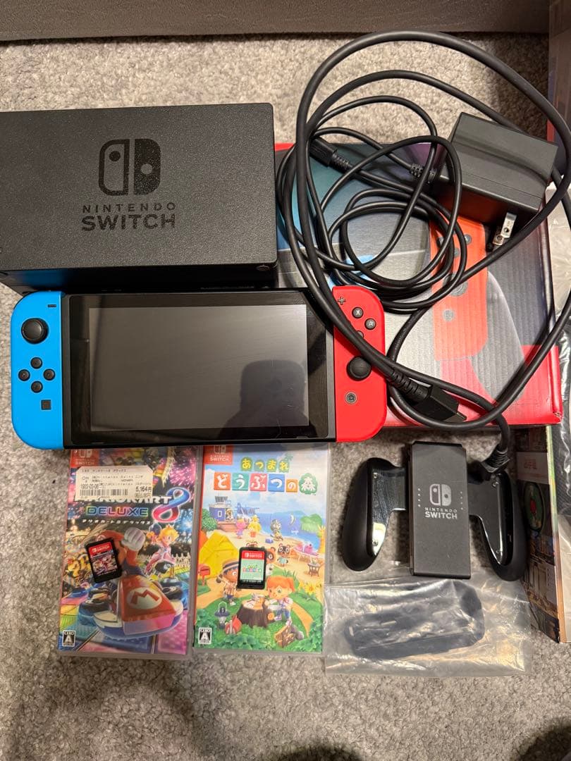 Nintendo Switch 本体 青/赤 + ゲーム2本 + リングフィット