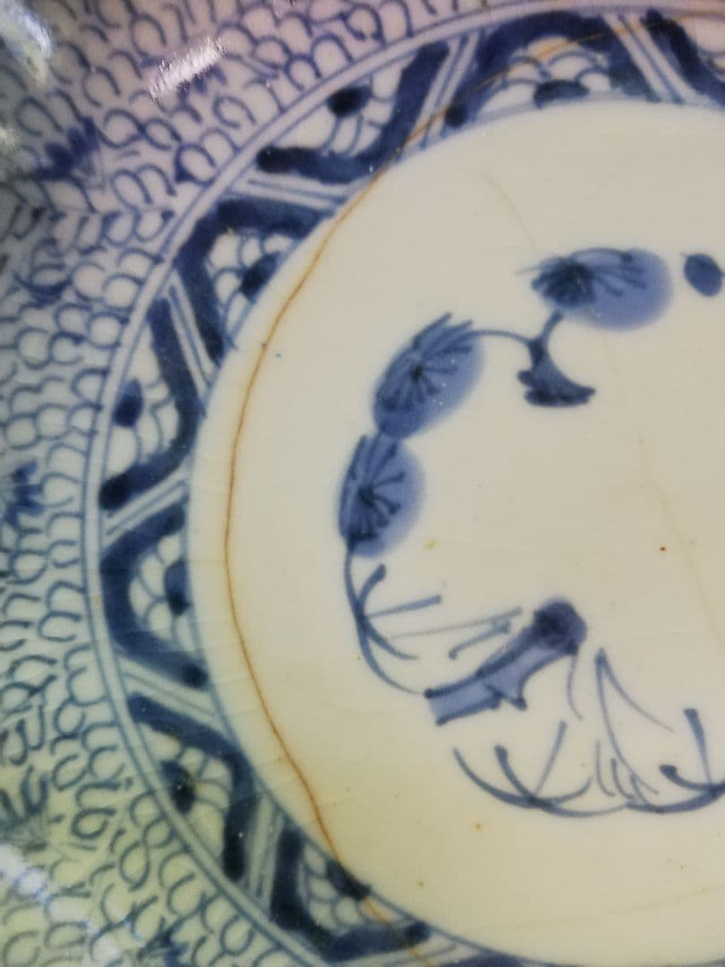 江戸中期～後期(古伊万里)みじん唐草3枚