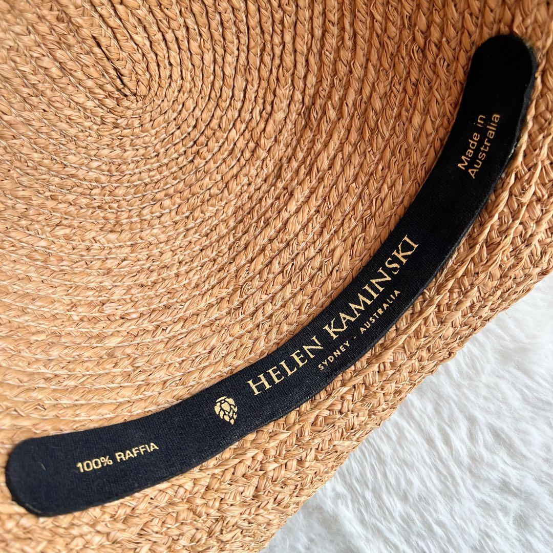 ヘレンカミンスキー ニューポート ラフィアハット 麦わら帽子 リボン