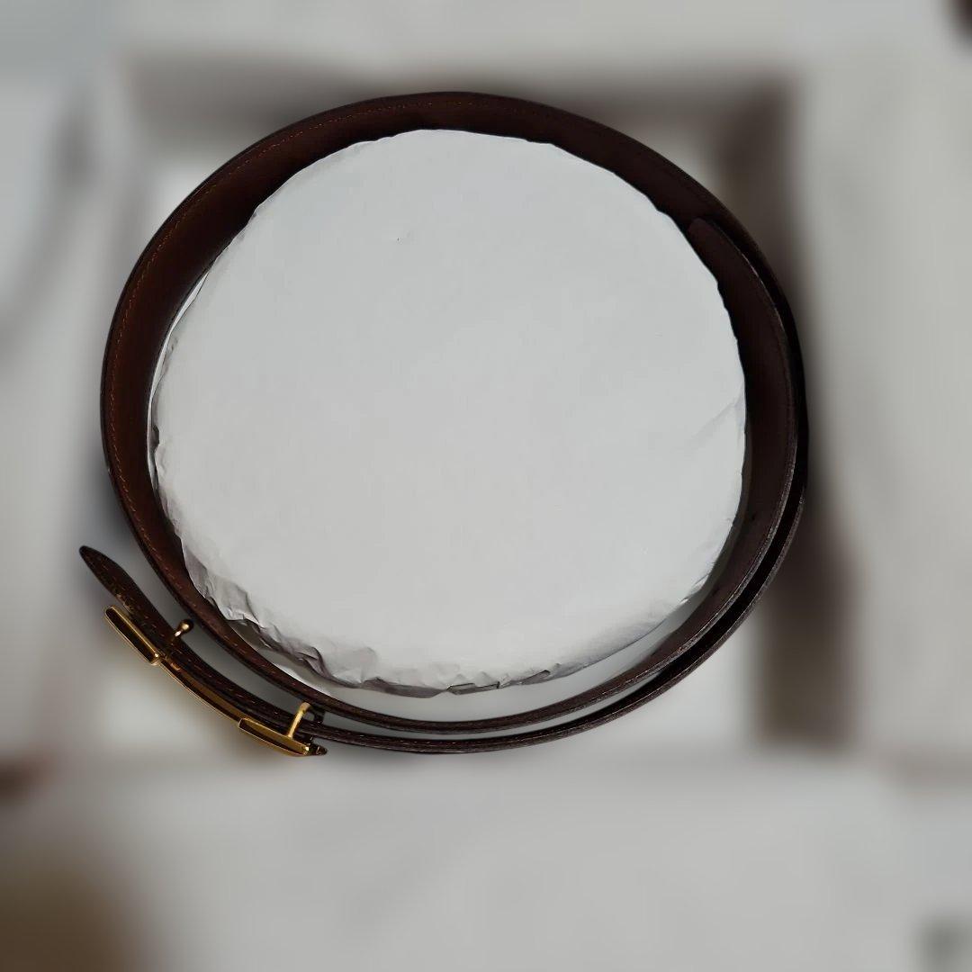 ❤エルメス　H型ゴールドバックル　 リバーシブルベルト75美品❤
