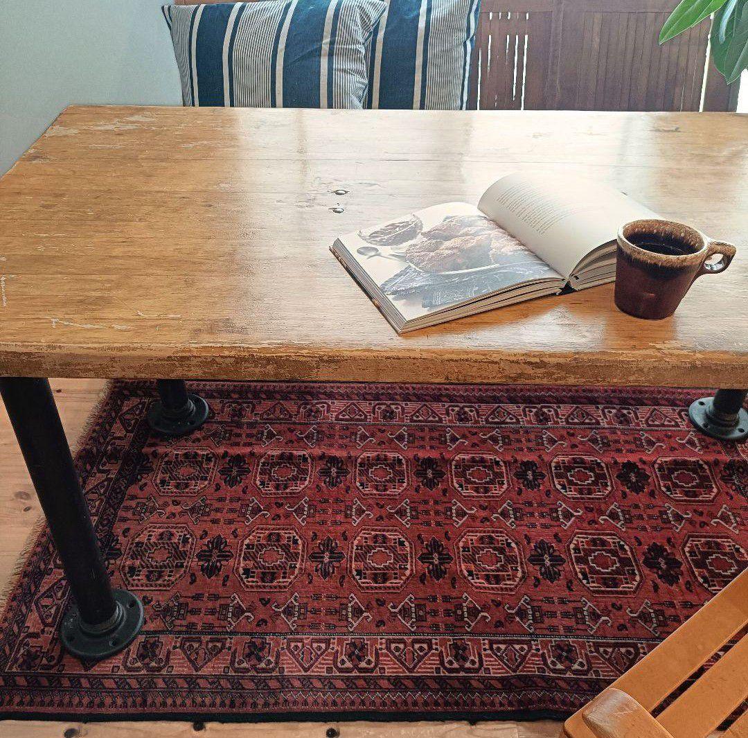 【ロングサイズ】80s トライバルラグ　アフガンラグ　ヴィンテージラグ ペルシャ