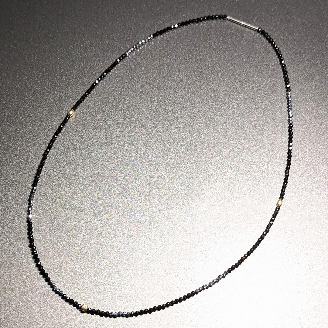 【K18ゴールド×テラヘルツ×ブラックスピネル】魅力と健康を引き寄せるネックレス
